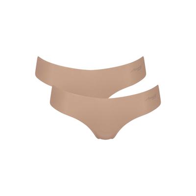 String SLOGGI "String Zero Microfiber Hipstring 2.0 2er Pack", Damen, Gr. XS, beige (nude), Obermaterial: 76% Polyamid PA. 24% Elasthan EL., Unterhosen String
