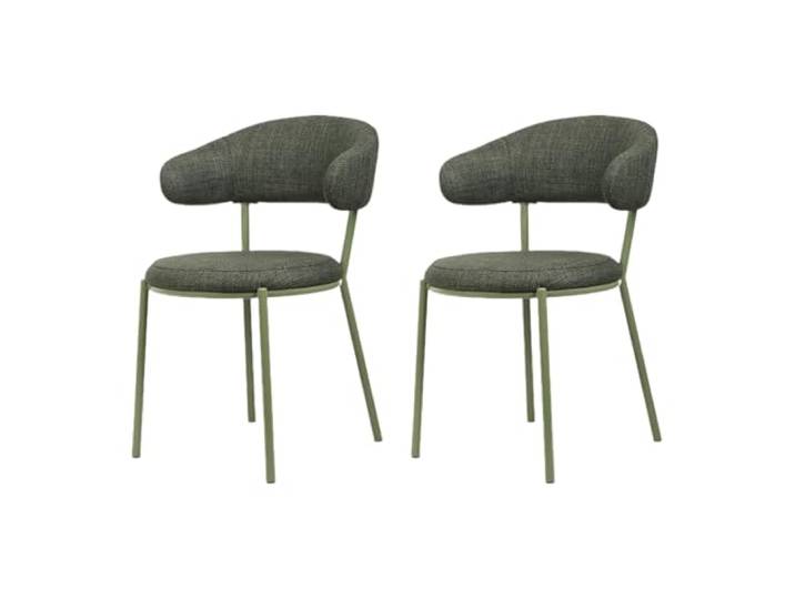 Rebecca Mobili Set 2 Esszimmerstühle, Elegante Stühle, Polyestergewebe Stahl, Dunkelgrün, Gepolstert, für Zuhause oder Studio - Maße HxBxT: 80,5 x 47,5 x 57,5 cm - Art. RE7032