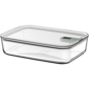 Mepal Frischhaltedose EasyClip, aus Glas, 2,25 Liter, transparent / Nordic sage, luftdicht