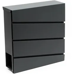 Wiltec, Briefkasten, Briefkasten V16 Anthrazit 370x105x370mm Schloss Zeitung pulverbeschichtet (37 x 10.50 x 37 cm)