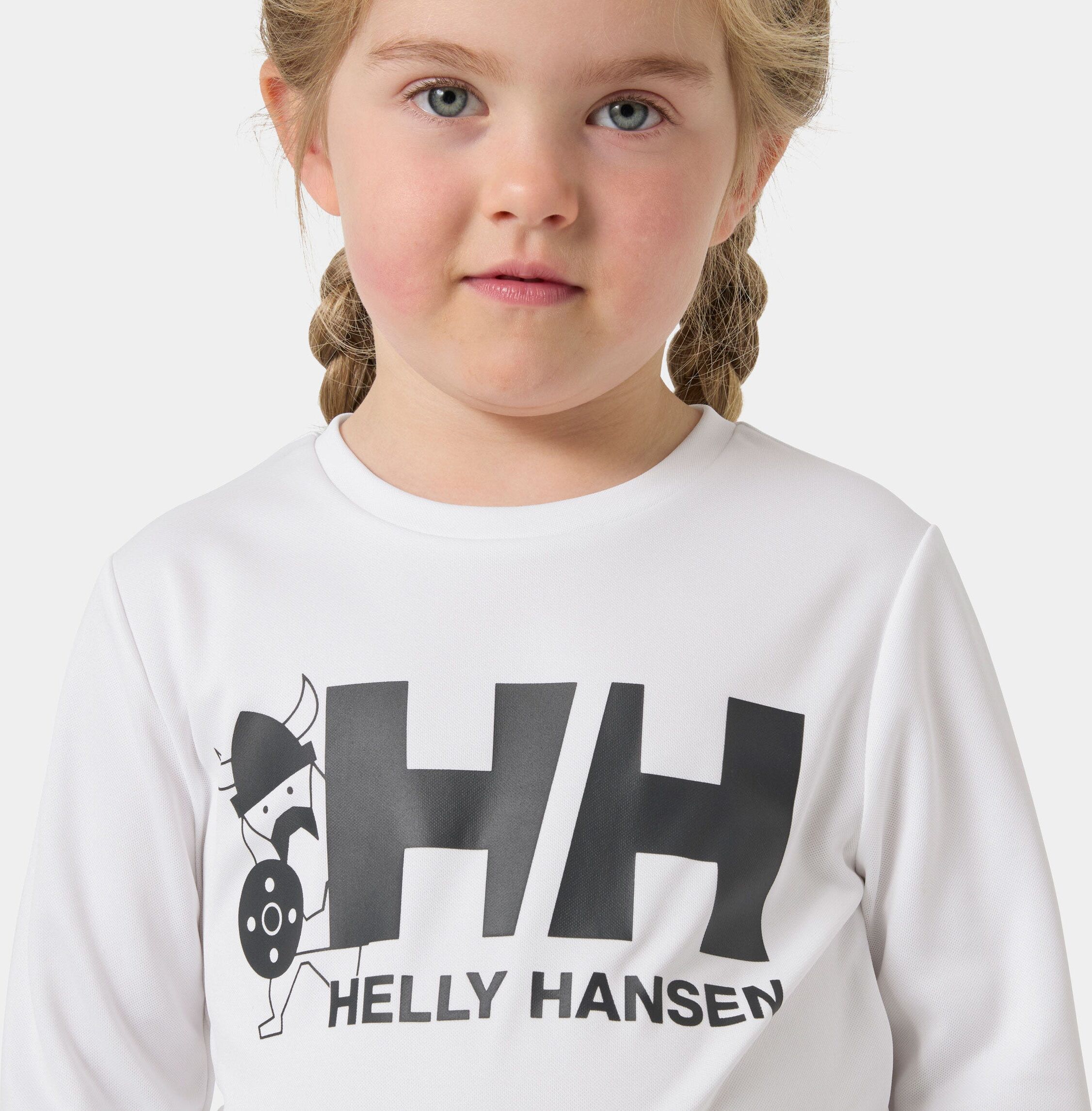 Helly Hansen Kids' Tech Graphic Long Sleeve Top - White/Cream - 5