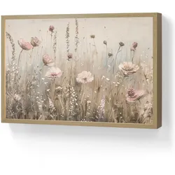 WANDLEUCHTE MIT AKKU Blumen - Rosa - Modern - Beige Beleuchtung 60x40 cm Wandlampe