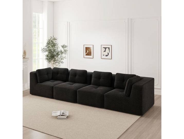 Canapé modulable - SOGEU - Modulaire - 4 places - Assise profonde - Coussins moelleux