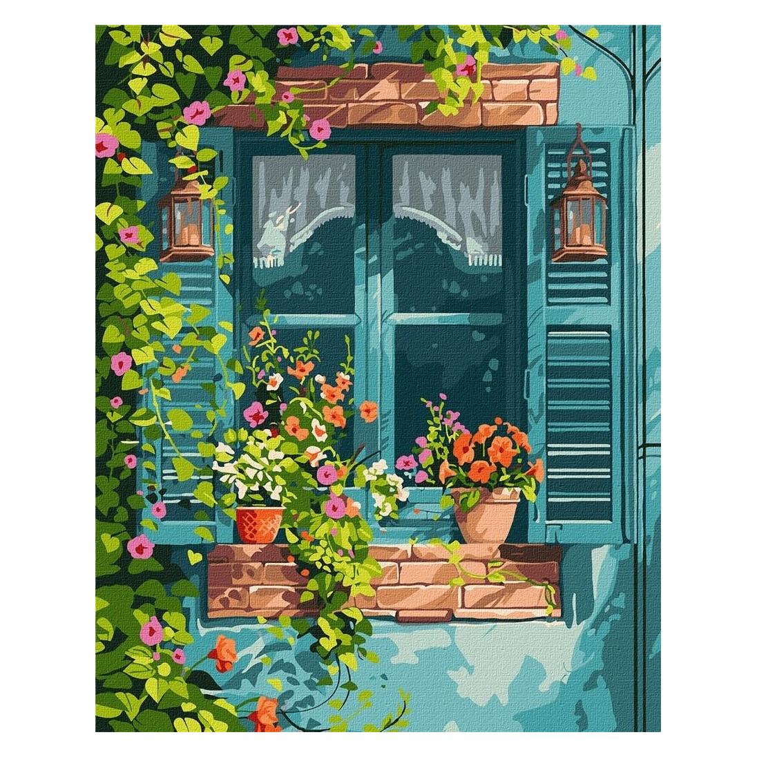 Ideyka Malen nach Zahlen - Haus im Garten 40 x 50 cm (KHO6348)