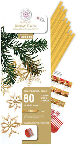 Quilling-Set "Galaxy-Stars", gold, für 10–20 Sterne