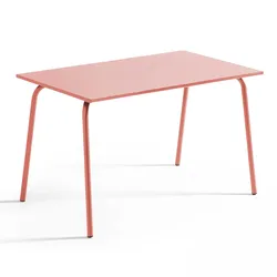 Oviala Business Terrassentisch aus Stahl 120 x 70 cm Lehm