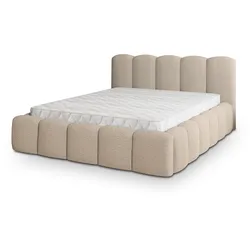 POLSTERBETT FALINA 140x200 cm mit Bettkästen - Beige