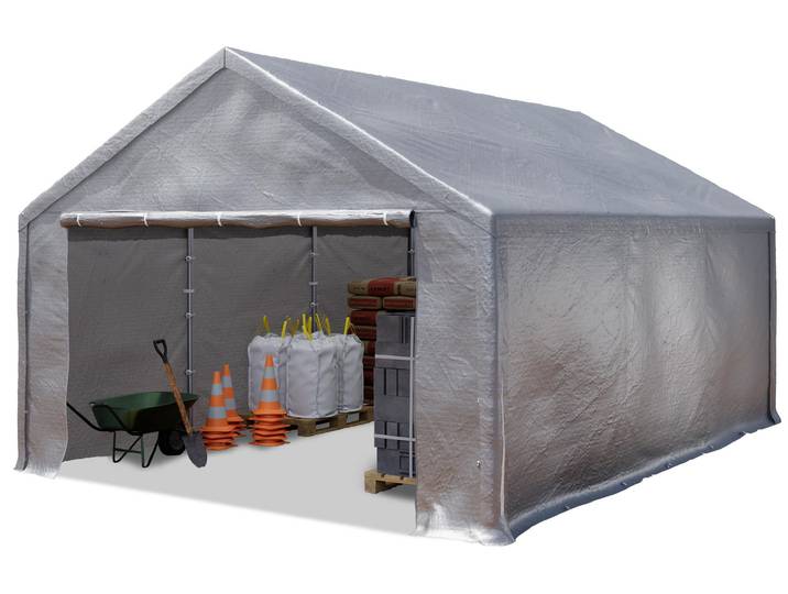 TOOLPORT Tente de stockage 4x6 m abri bâche PVC 350 N imperméable gris