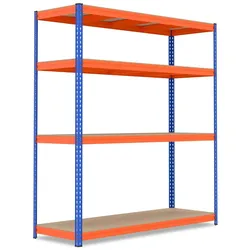 Helloshop26 - 4-stufiges Metallregal 181 x 61 x 203 cm flexible Aufbewahrungsmöglichkeiten optimale Stabilität modernes Design in
