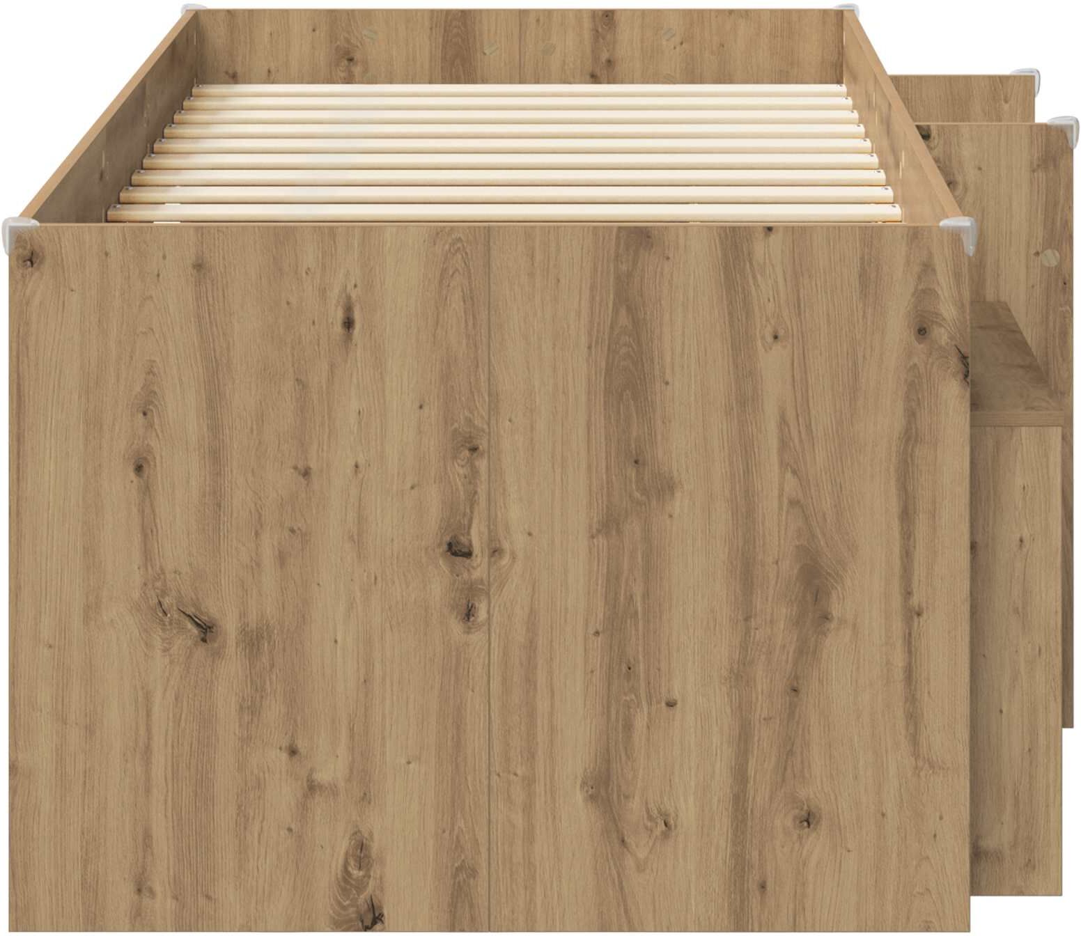 vidaXL Cadre de lit en loft avec armoire 3 pc Chêne artisanal