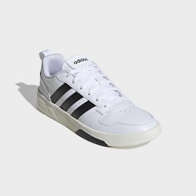 Sneaker ADIDAS SPORTSWEAR "COURTWAVE", Herren, Gr. 44,5, schwarz-weiß (cloud weiß, core schwarz, core weiß), Synthetik, Schuhe Sneaker