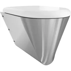 KWC Aquarotter T-WC, CAMPUS, Edelstahl, wandhängend, 360x409x500 mm, weißer Sitz, 3600000651 3600000651