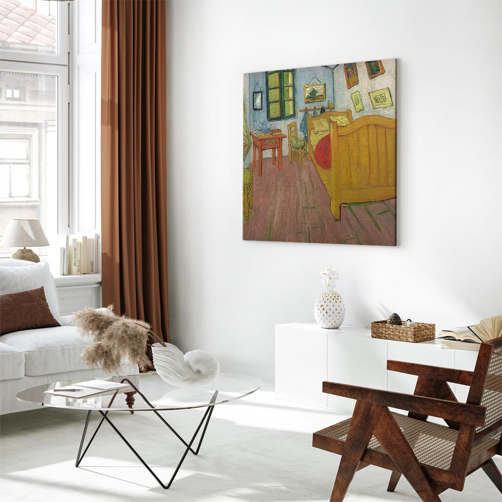 home24 Canvas afbeelding The bedroom goud/multicolour 40 x 40 cm
