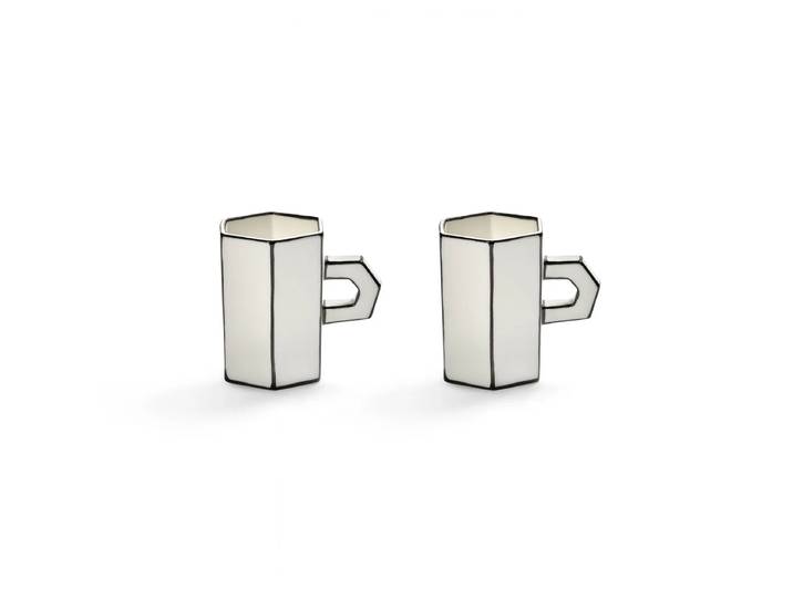 Serax - Carte Blanche Double Espressotasse, weiss / schwarz (2er Set)