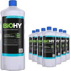 BiOHY Allzweckreiniger Konzentrat (9x1l Flasche) | Schonender Profi - Universalreiniger für Haushalt und Auto | vollständig biologisch abbaubar