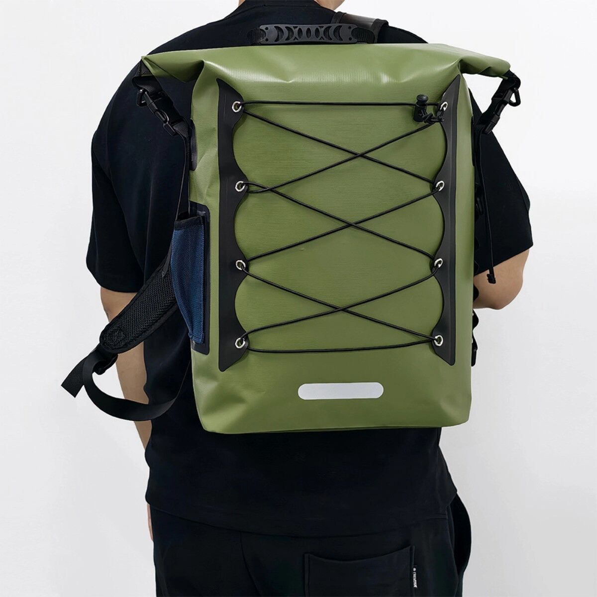 INF Wasserdichter Canyoning-Rucksack — 30L PVC Dry Bag mit IPX6, Nass-Trocken-Trennung und reflektierender Sicherheit für Schwarz