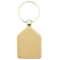 CombiCraft Holz Schlüsselanhänger Haus 45x35 mm - 25 Stück - Ohne Aufdruck