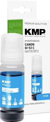 KMP Nachfülltinte ersetzt Canon GI53C (4673C001) Kompatibel Cyan 60ml 1583,0003