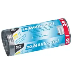 Papstar 20 Müllbeutel 30 L grau grau, 50x60 cm