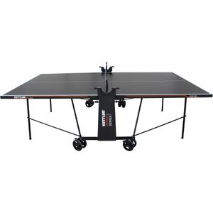KETTLER Tischtennisplatte Basic 4 mm Platte, mit Netz, Outdoor, 274 x 152,5 x 76 cm, schwarz, rollbar & klappbar
