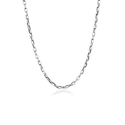 Silberkette KUZZOI "Halskette Herren Ankerkette Oval 925 Silber" Gr. 50, schwarz, Halsketten, Herren, 50, ohne Stein, Silber 925 (Sterlingsilber), Silberkette