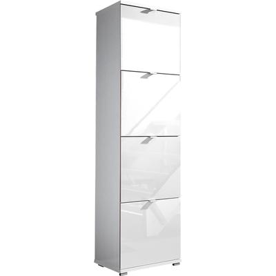 Schuhschrank GERMANIA "COLORADO", weiß (weiß hochglanz), B:53cm H:174cm T:30cm, Schränke, Schuhschrank
