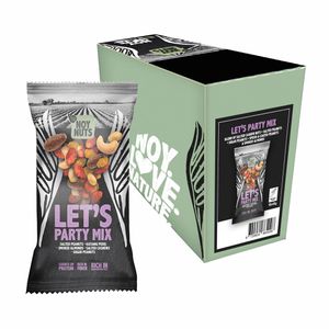 NoyNuts Nussmischung Lets Party Mix, im Beutel, geröstet & gesalzen, 3 Nusssorten, je 45 g, 12 Pack