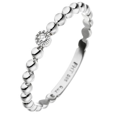 Diamantring JOBO Gr. 52, weiß (weißgold 585), Fingerringe, Damen, 52, SI = kleine Einschlüsse, Diamanten Weißgold 585, Diamanten, Weißgold 585, Diamantring, 585 Weißgold mit Diamant