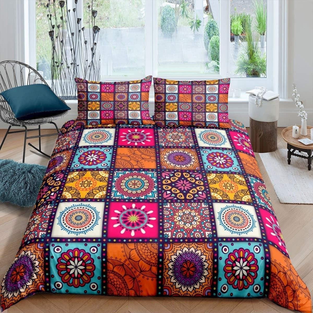 Dekbedovertrek Set Bohemian Stijl Veelkleurig Super King