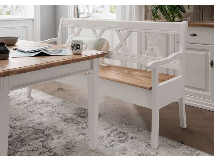Esszimmerbank mit Truhe 200cm 'Jale' Kiefer & Eiche massiv WZ-0622