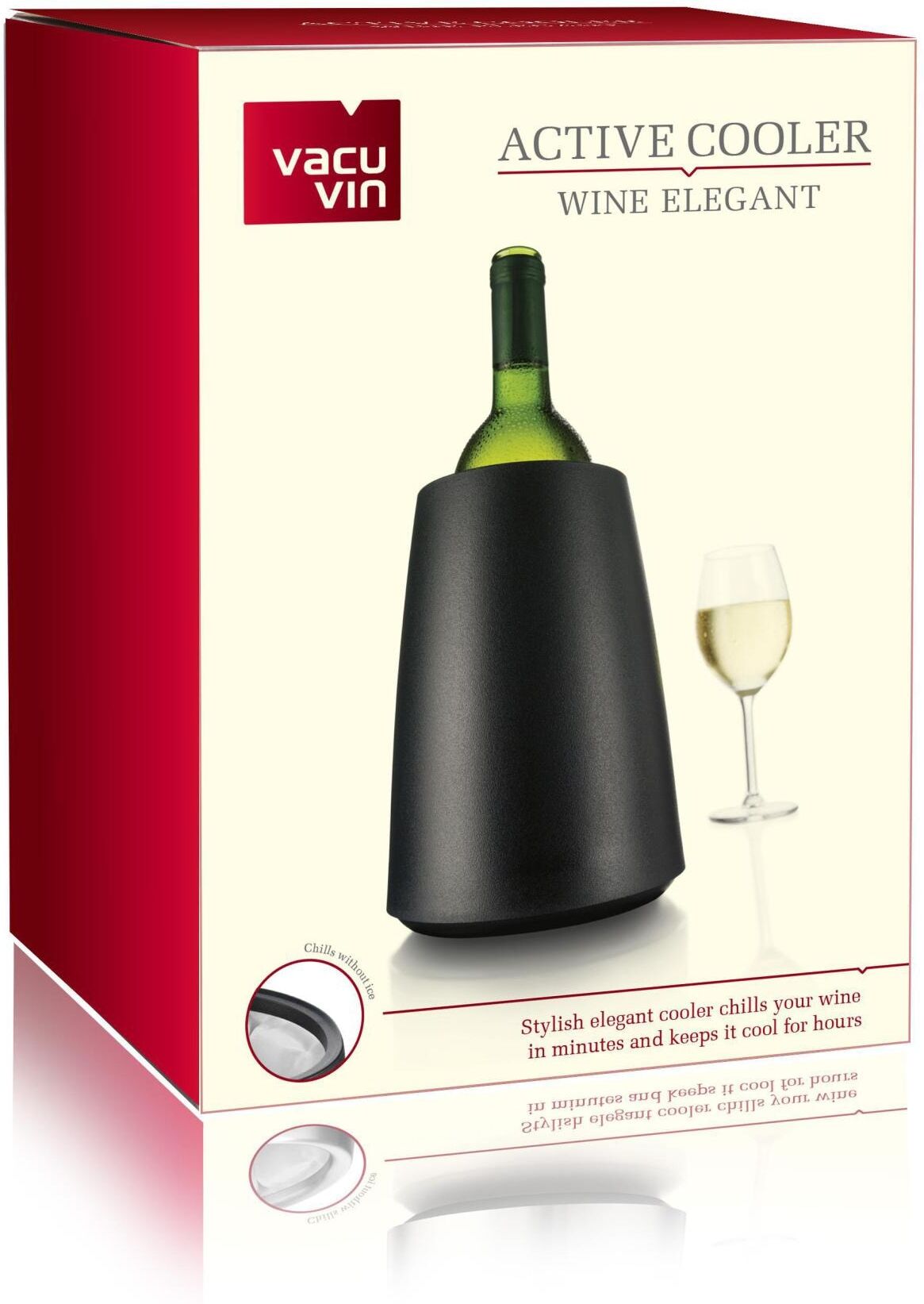 Wein- und Sektkühler VACUVIN "Elegant Schwarz", schwarz, Kunststoff, Eiskübel, Wein- und Sektkühler, geeignet für Flaschen a 0.7 bis 1 Liter schwarz Einheitsgröße