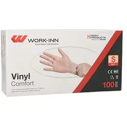 100 `WORK-INN` Handschuhe, Latex gepudert `White` weiss - natur Größe S