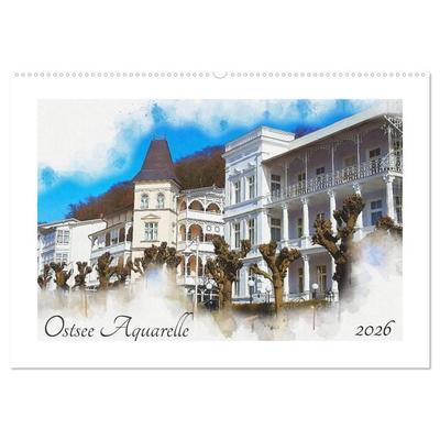 Ostsee Aquarelle (Wandkalender 2026 DIN A2 quer), CALVENDO Monatskalender