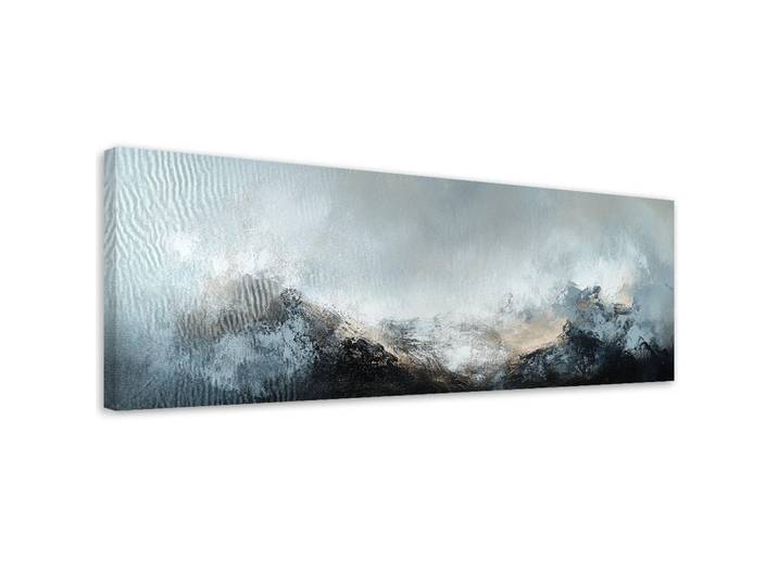 Feeby Leinwandbild Industrielle Abstraktionskomposition in Grautönen 90x30cm, Blau, Rechteckig, 90x30 cm, Bilder & Rahmen, Bilder, Leinwandbilder