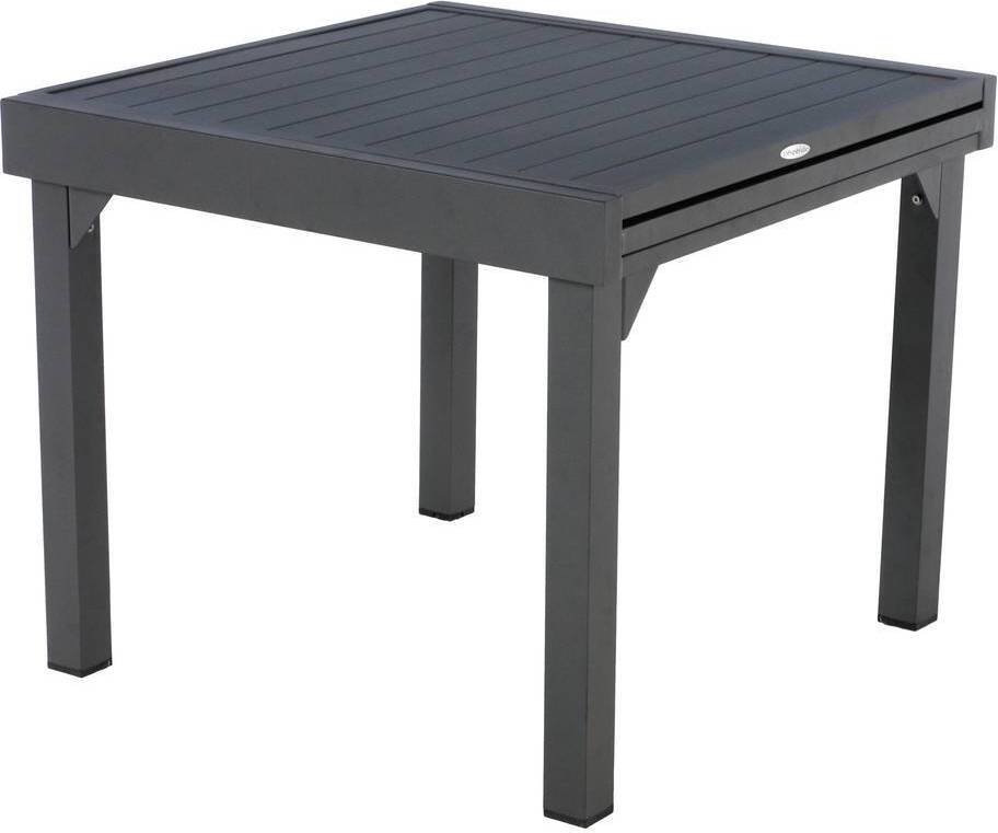 Ausziehbarer gartentisch "piazza" graphit 8-sitzer aus epoxybehandeltem aluminium - Hespéride