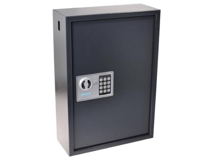 Armoire à clés PAVO haute sécurité pour 150 clés\, Coffre à clés\, Dimensions : 550 × 380 × 150 mm\, Comprend 150 porte-clés – 8002719\, Gris