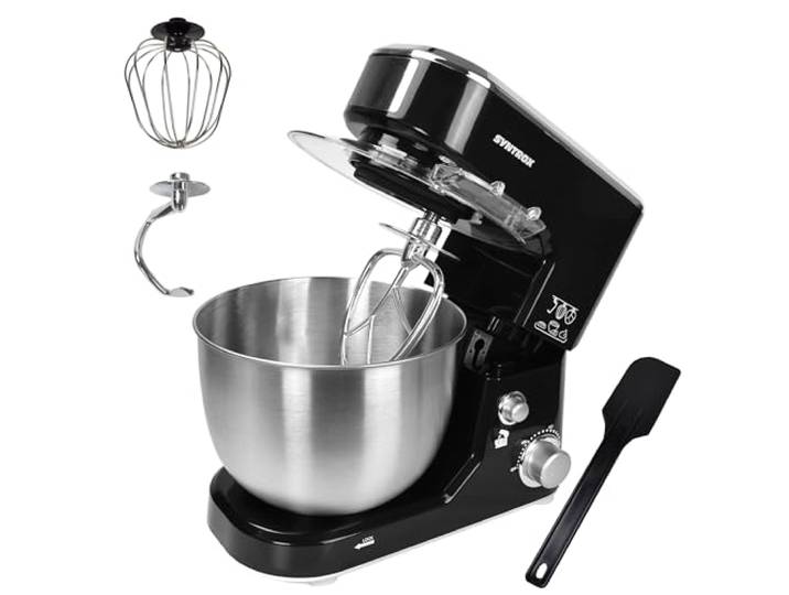 Syntrox Germany 5,0 l Küchenmaschine Wezen Knetmaschine Rührmaschine Spiralkneter, Multifunktional, 5 Liter moderner Küchenhelfer, 1000 Watt (Schwarz)