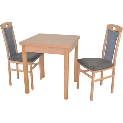 Essgruppe "3tlg. Tischgruppe", schwarz (buche, nachbildung, schwarz, buche, nachbildung), B:45cm H:95cm T:48cm, FSC-zertifiziertes Massivholz, HOFMANN LIVING AND MORE, Sitzmöbel-Sets, Essgruppe, Stühle montiert