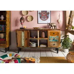 Sideboard Altholz 150x40x86 mehrfarbig lackiert SIXTIES #101