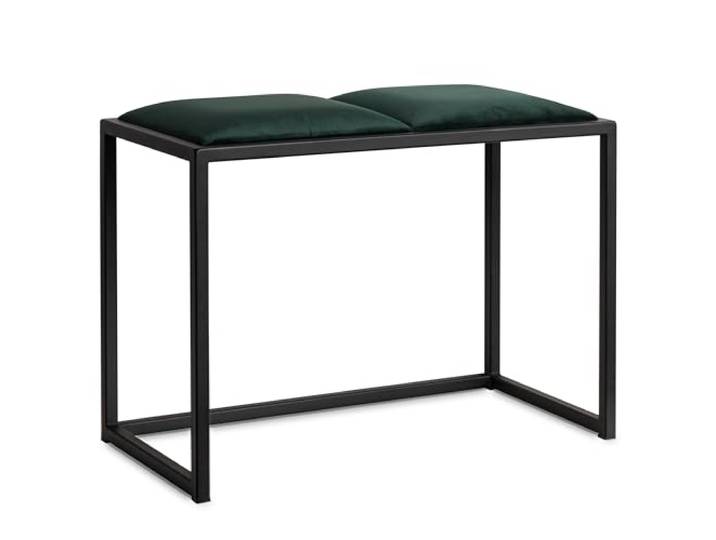 Ferro Sitzbank Flur 64,5 cm - Velour Grün, Gestell Schwarz Handgefertigte Verarbeitung praktische Sitzgelegenheit beim An- und Ausziehen von Schuhen, ideal für den täglichen Gebrauch
