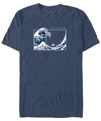 Men's Big & Tall The Great Fibonacci Wave by Mad Engine in Navy Heather (Size LT)