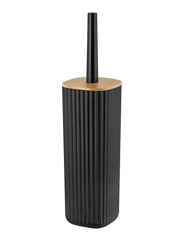 Wenko WC-Garnitur "Rotello" in Schwarz/ Hellbraun - (H)36 cm - onesize