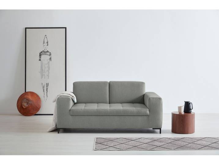 2-Sitzer GOODPRODUCT Grazzo , grau (taupe), B:172cm H:80cm T:90cm, 100% Polyester (recycelt), Sofas, 2-Sitzer, hochwertige Stoffe aus recyceltem Material, Steppung im Sitzbereich