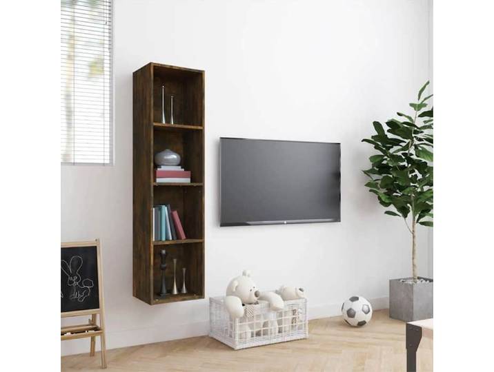 Meuble Étagère corniches - Bibliothèque/Meuble TV - Chêne fumé - 143x30x36cm - Bois d'ingénierie - design élégant - pour maison(4791
