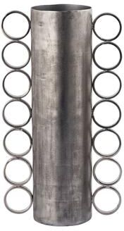 Atlas Lighting and Home Atlas Cirq Antique Cast Nickel Cylindrical Vase