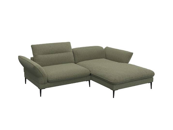 Ecksofa FLEXLUX Salino, Funktionssofa mit Recamiere, Relaxsofa, Ecksofa , grün (moss), B:245cm H:88cm T:182cm, 100% Polyester, Sofas, Ecksofa, Sofa mit Arm- und Kopfteil-Verstellungen, Kaltschaum & Stahl-Wellen