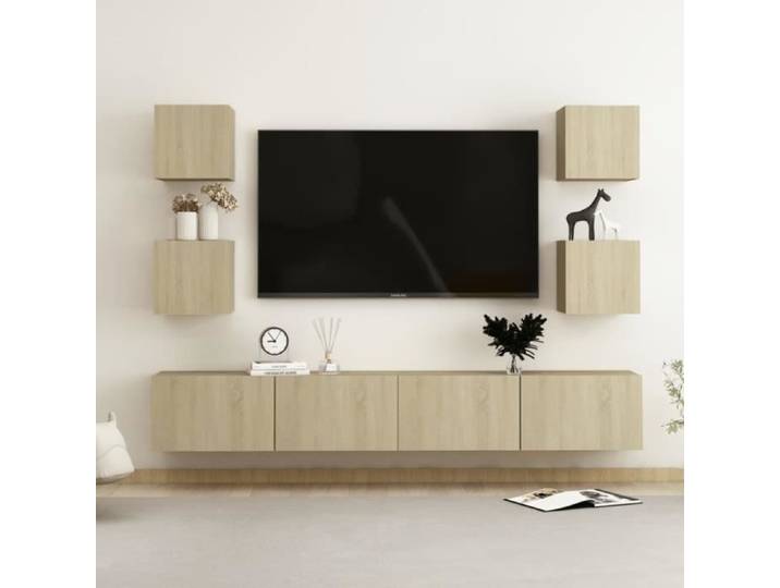 Ensemble de meubles TV 6 pcs Chêne sonoma Aggloméré
