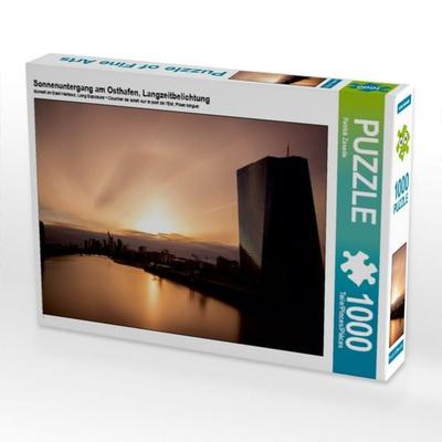 CALVENDO Puzzle Sonnenuntergang am Osthafen, Langzeitbelichtung 1000 Teile Puzzle quer | 1000 Teile Lege-Größe 64 × 48 cm Foto-Puzzle für glückliche