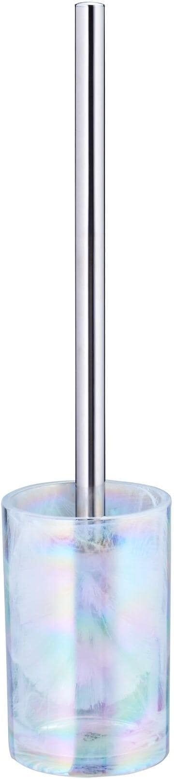 WC-Garnitur KLEINE WOLKE "Opalis Perlmutt", weiss (perlmutt), Glas, Reinigungsbürsten, WC-Garnitur perlmutt Einheitsgröße