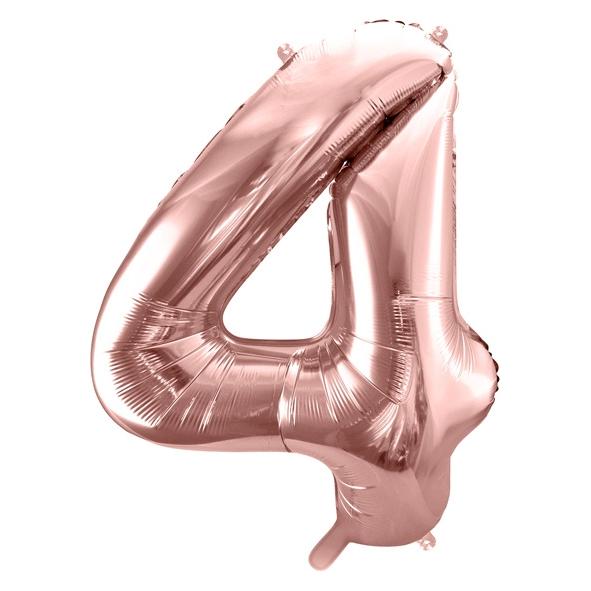 Partydeco Alu-Ball Ziffer "4" Rose gold (1x) (FB1M-4-019R)